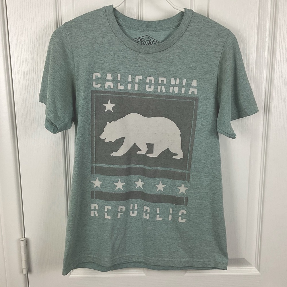 Pre-Owned Eighty Eight Kids’ Green/Gray California Crew Neck T-Shirt, Size 10/12